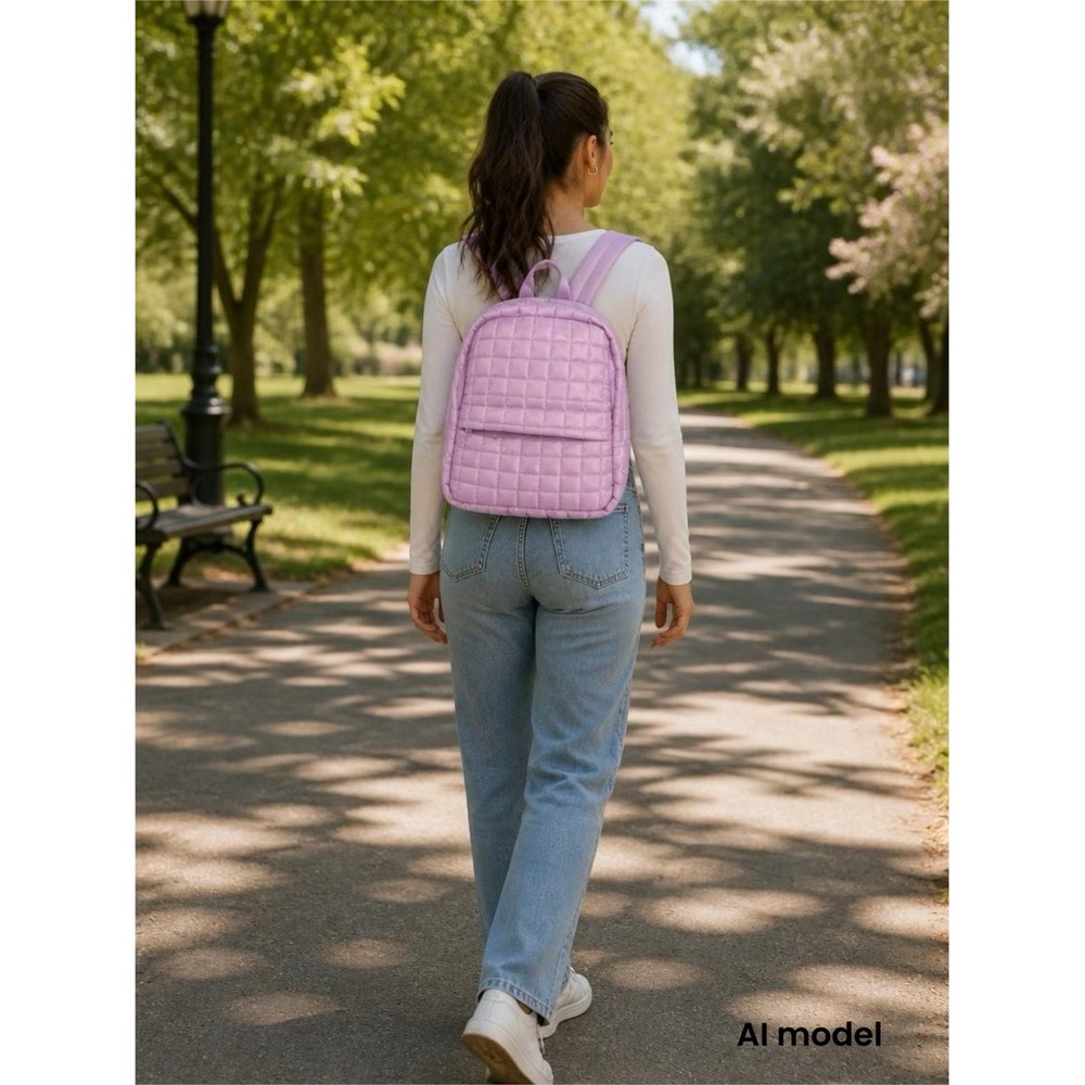 Ashland‎ Lavender Quilted Backpack with Front Zip-NWT